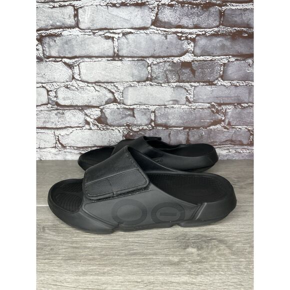 OOFOS OOAHH SPORT FLEX MATTE BLACK SLIDE SANDALS UNISEX Men Sz 11M US/44EU - Picture 1 of 16